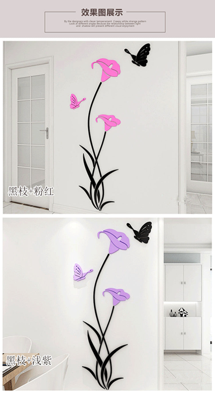 Lily Crystal Acrylic 3D Wall Sticker