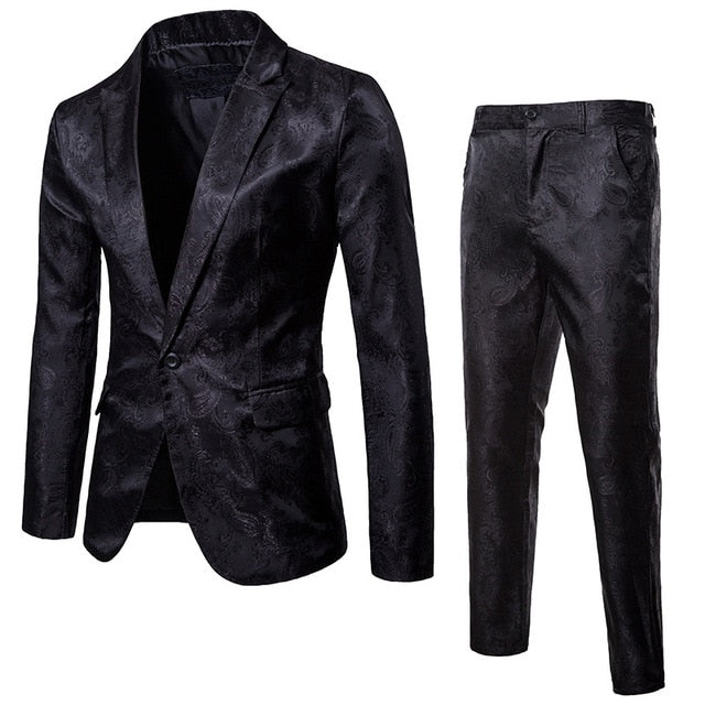 Paisley Two-Piece Single Breasted Suit
