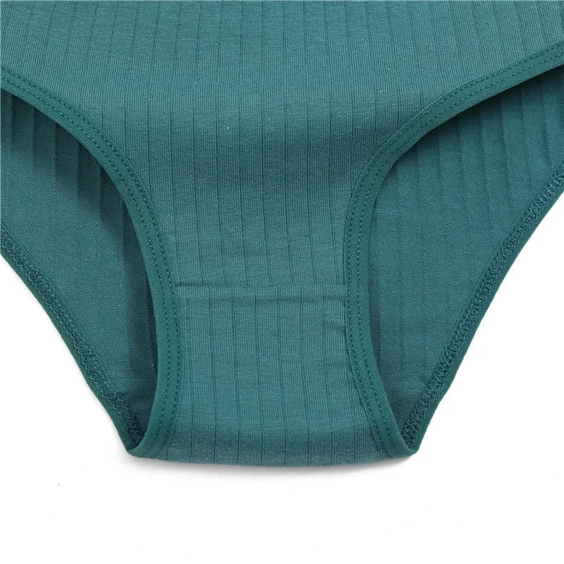 FINETOO Cotton Solid Color Panty 3PCS/Set