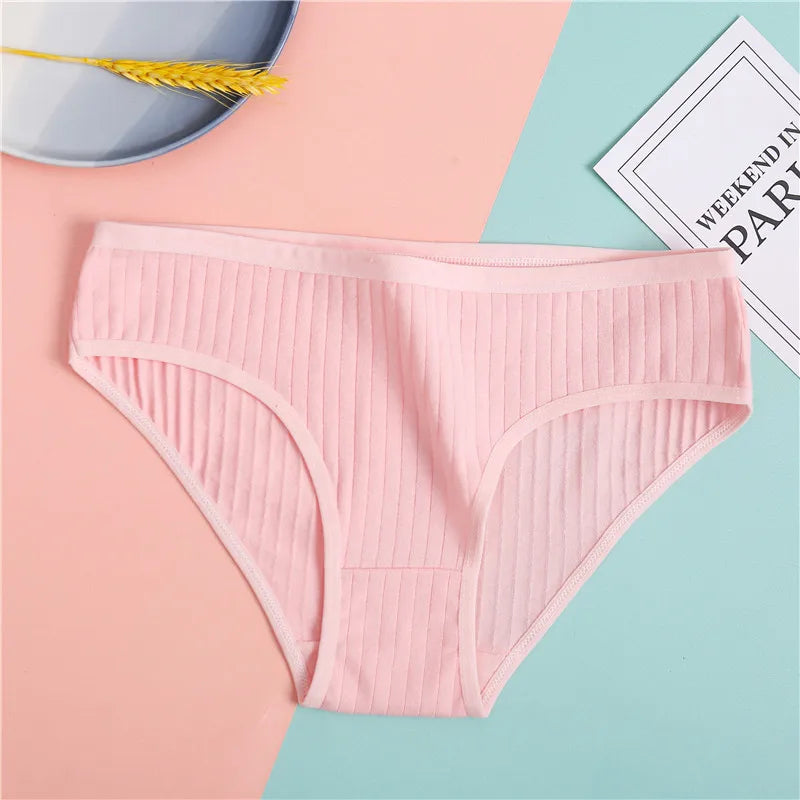 FINETOO Cotton Solid Color Panty 3PCS/Set