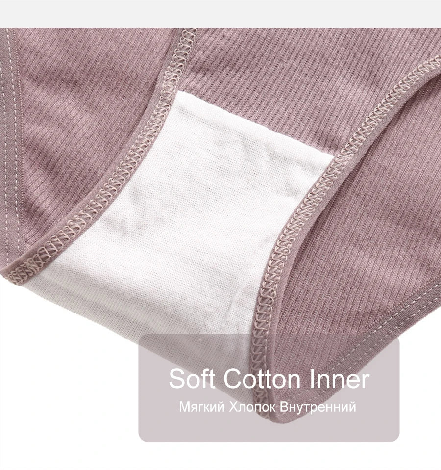 FINETOO Cotton Solid Color Panty 3PCS/Set