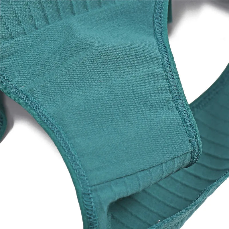 FINETOO Cotton Solid Color Panty 3PCS/Set