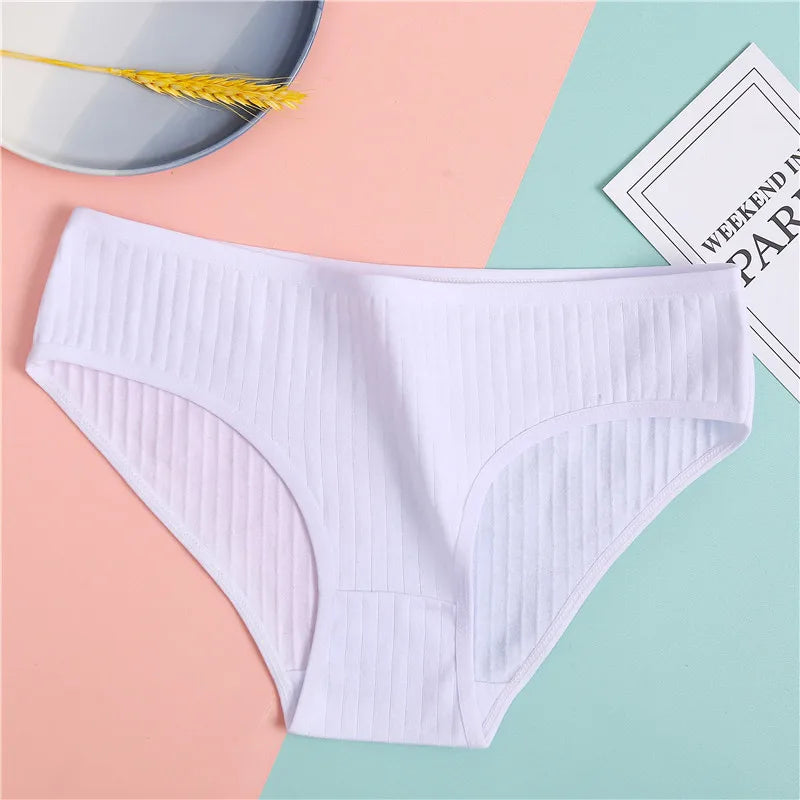 FINETOO Cotton Solid Color Panty 3PCS/Set