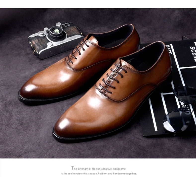 Leather Lace -Up Oxford Dress Shoes