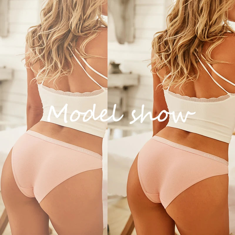 FINETOO Cotton Solid Color Panty 3PCS/Set