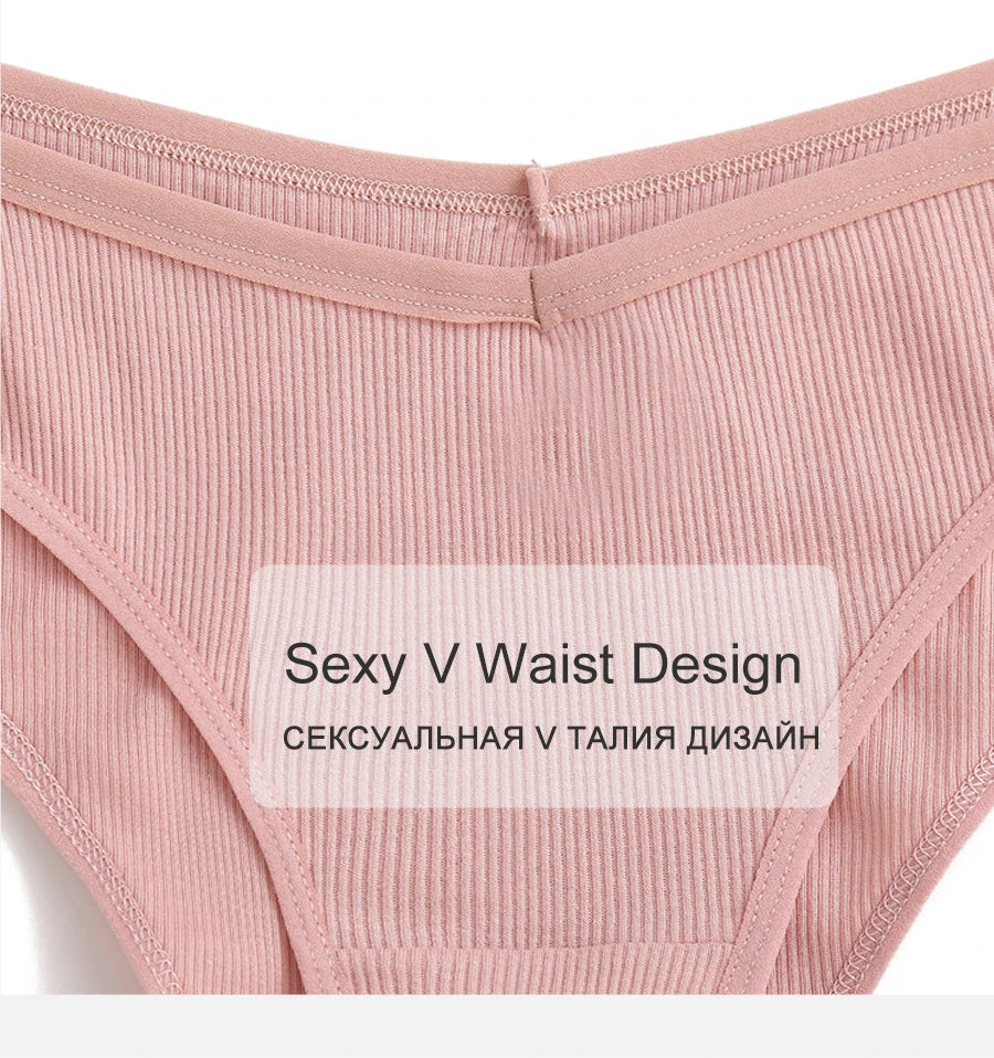 FINETOO Cotton Solid Color Panty 3PCS/Set