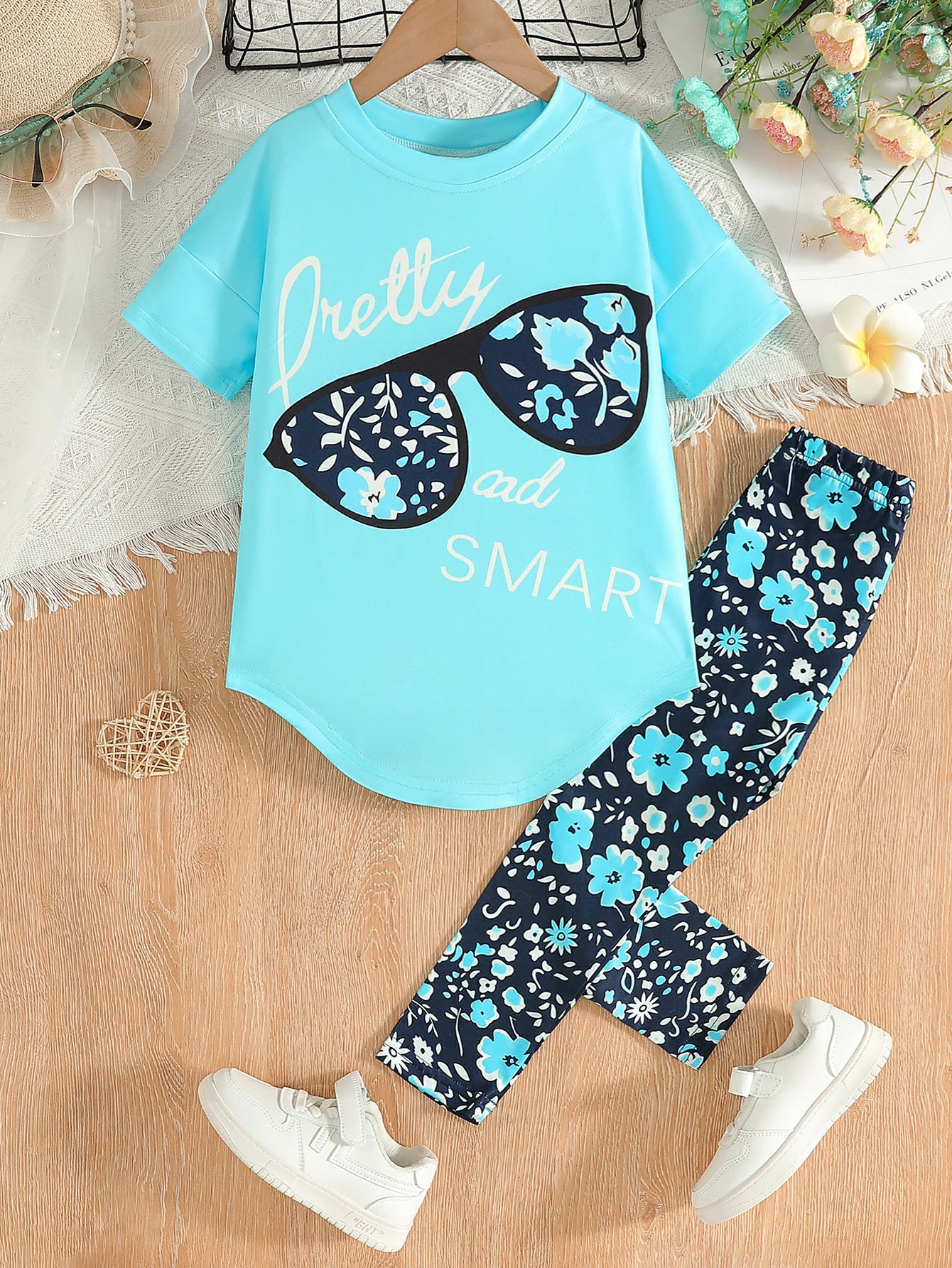 "Pretty and Smart" Short Sleeve Pants Set