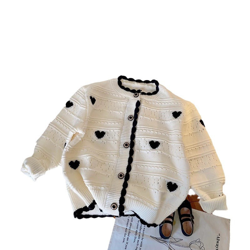 Love Sweater Cardigan with Skirt Set