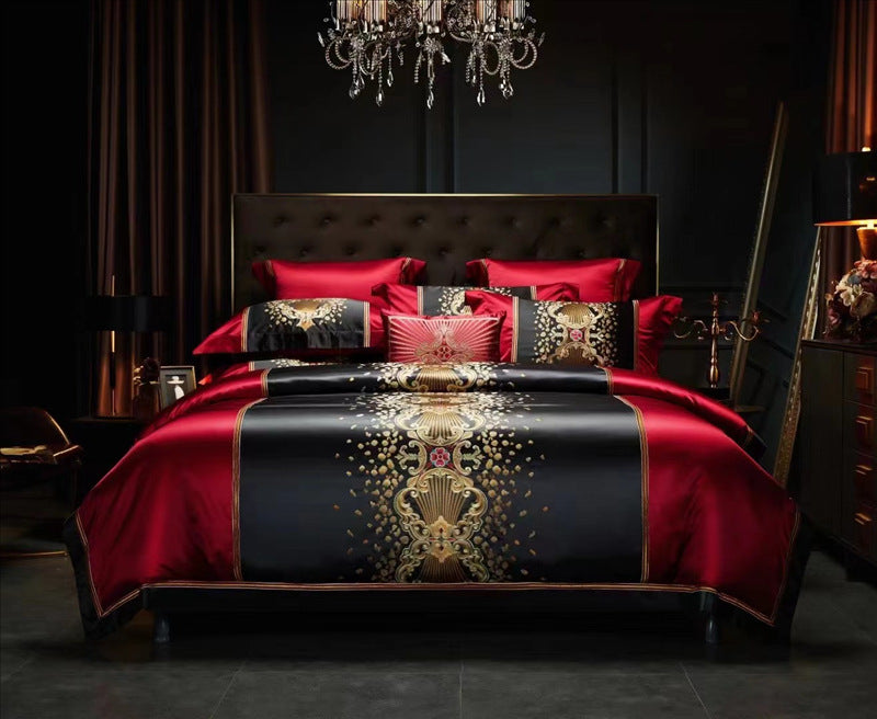 Silk Embroidery Four-piece Bed Set - Full Size
