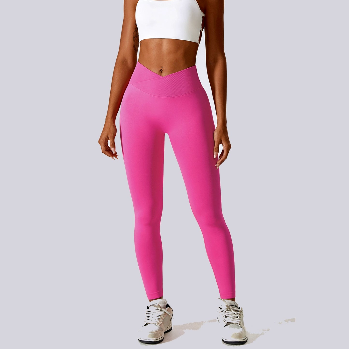 Yoga Cross Stretch Knitting High Waist Fitness Shorts