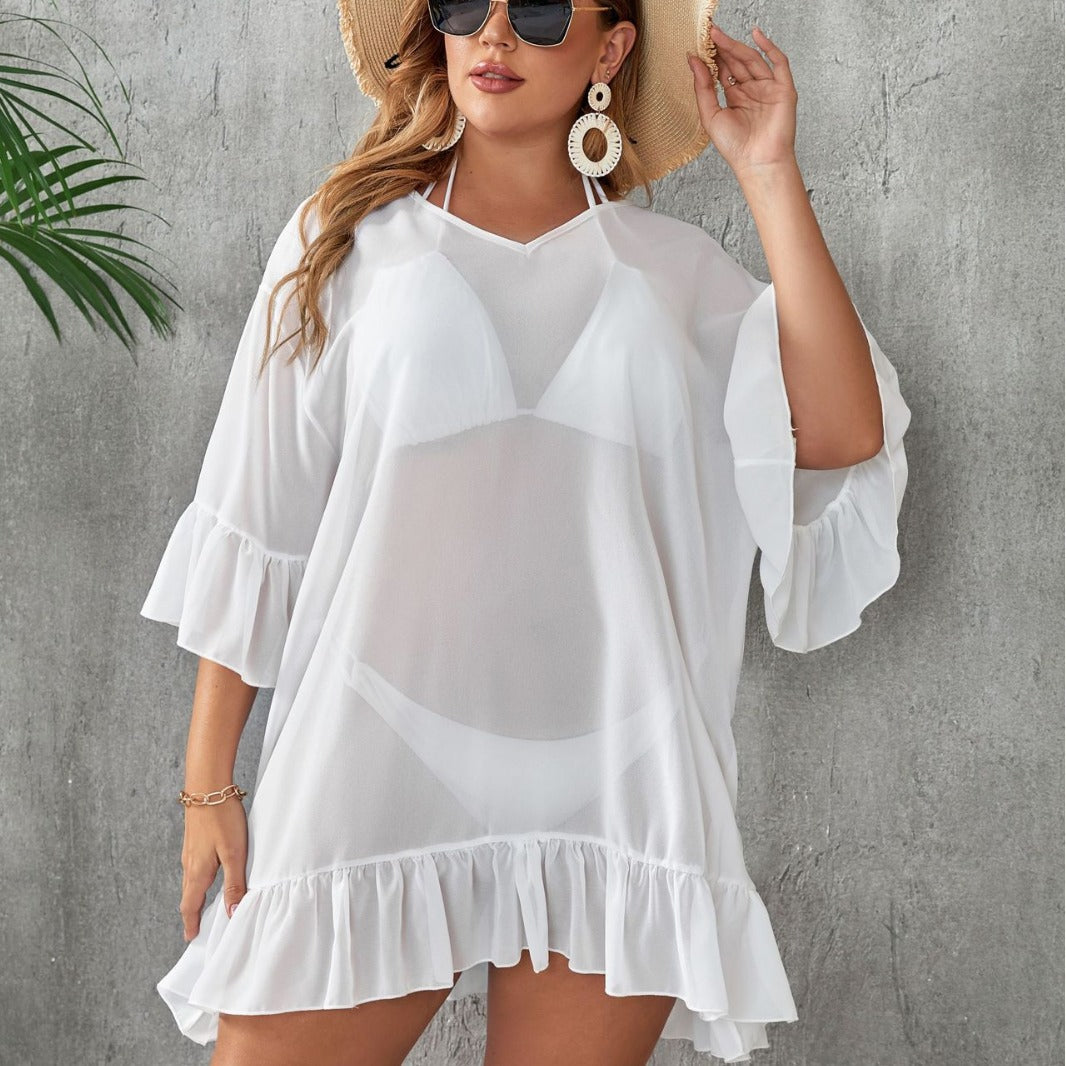 See-Through Bikini One-Piece Cover up - Plus Size