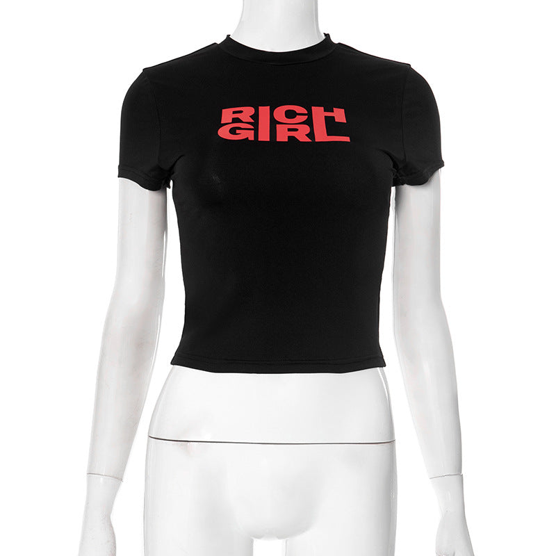 "Rich Girl" Print Short-Sleeve Tee