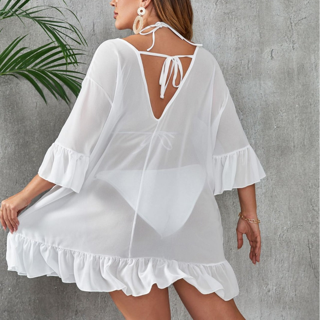 See-Through Bikini One-Piece Cover up - Plus Size