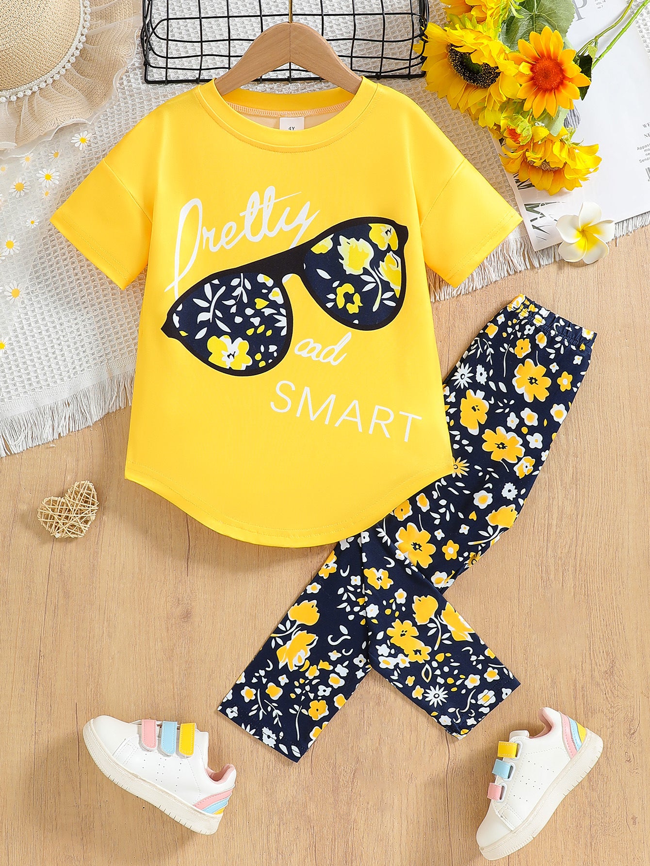"Pretty and Smart" Short Sleeve Pants Set