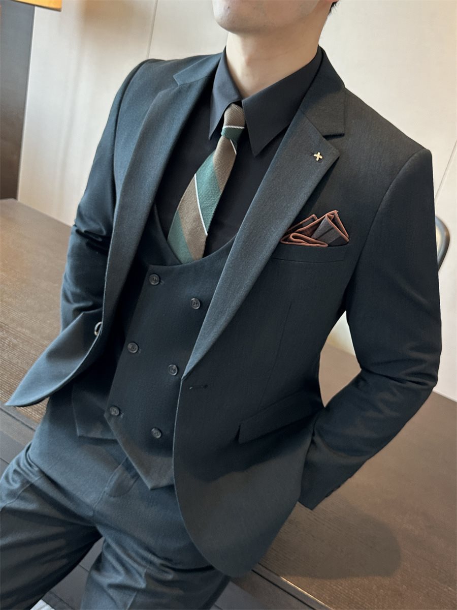 Single Breasted Slim Fit Three Piece Suit