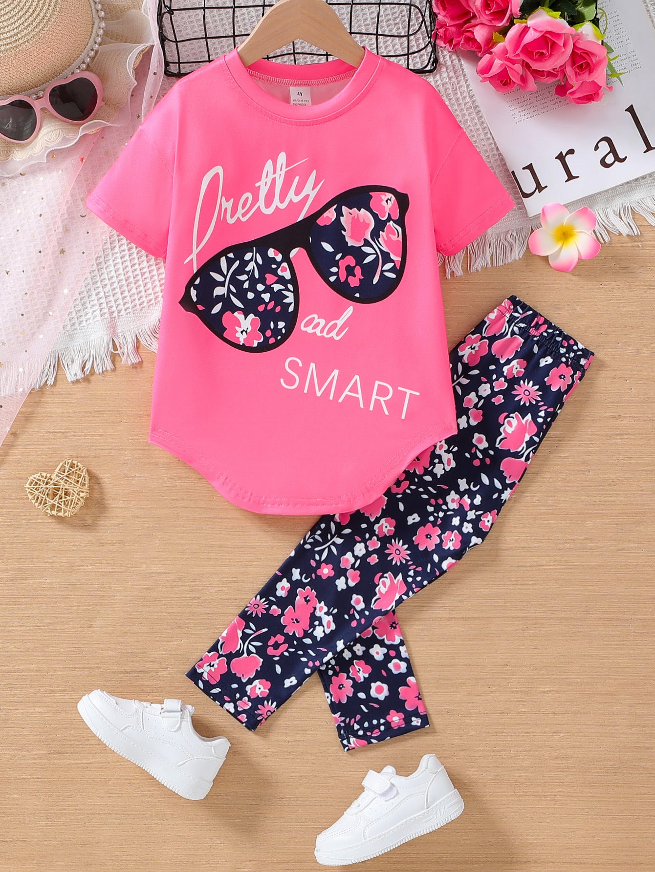"Pretty and Smart" Short Sleeve Pants Set
