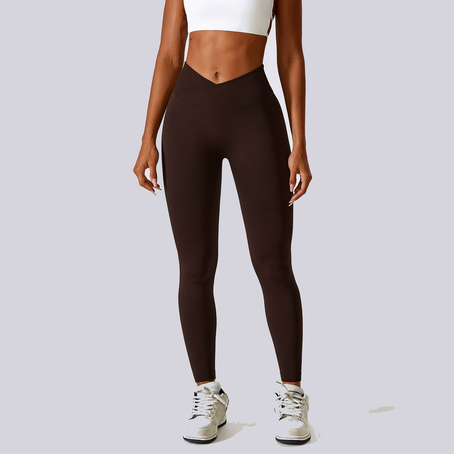 Yoga Cross Stretch Knitting High Waist Fitness Shorts