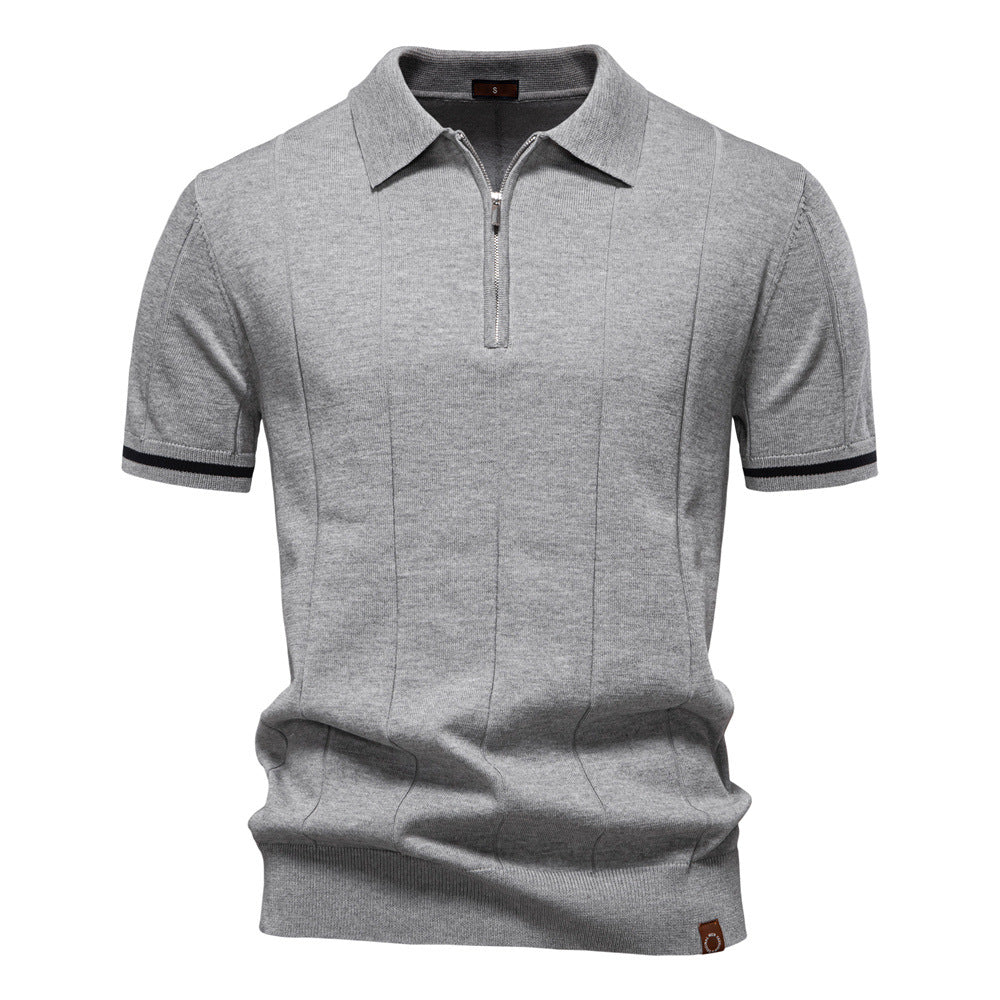 Woolen Zipper Polo Shirt