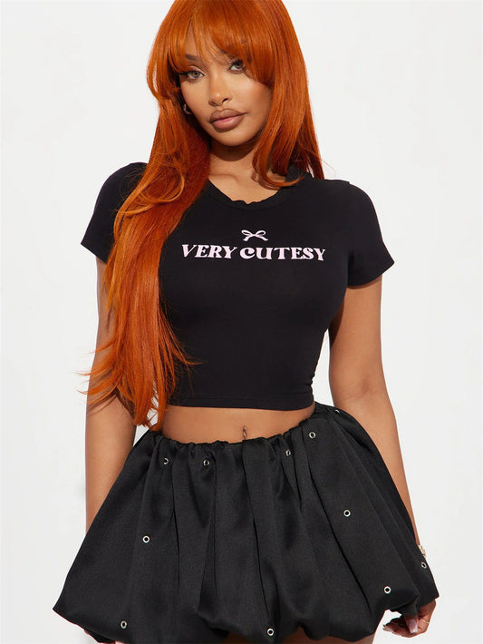 Midriff-Baring Cropped Tee