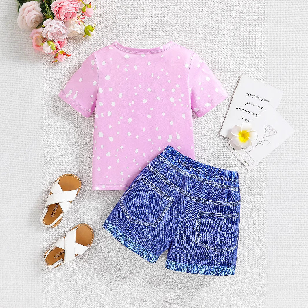Cartoon Leopard Print Two-Piece Outfit