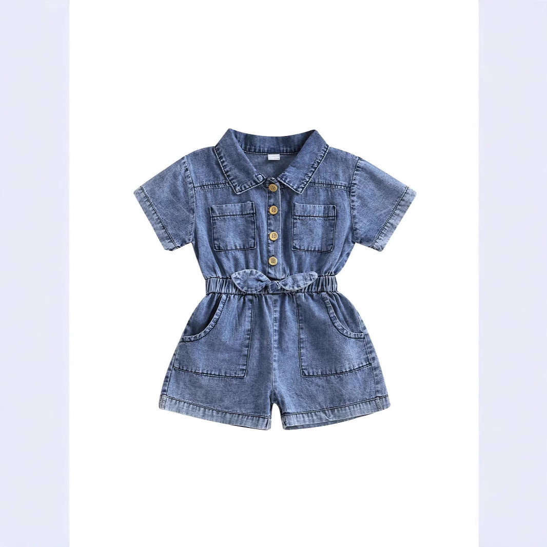 Lapel Cowboy Siamese Shorts