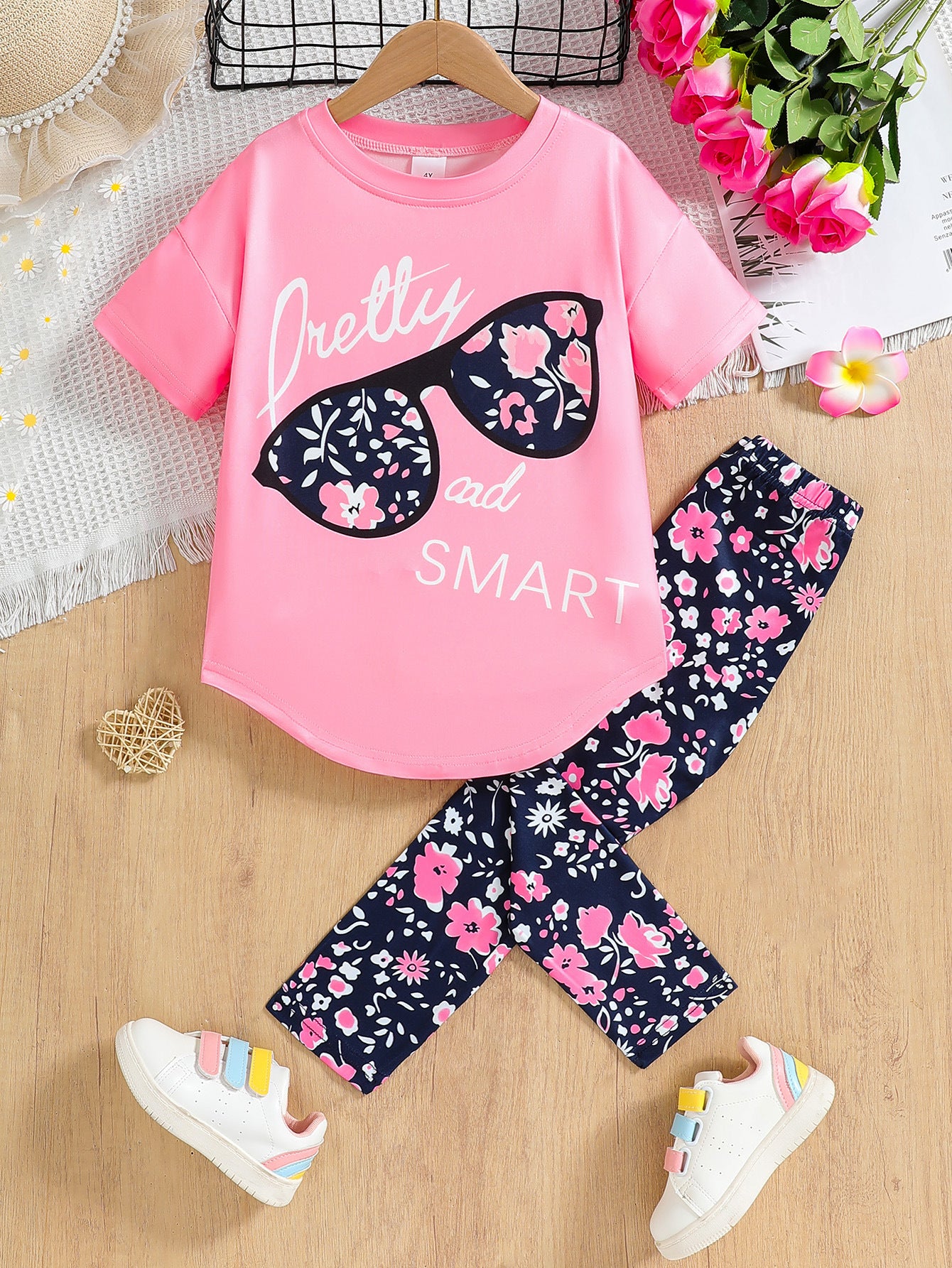 "Pretty and Smart" Short Sleeve Pants Set