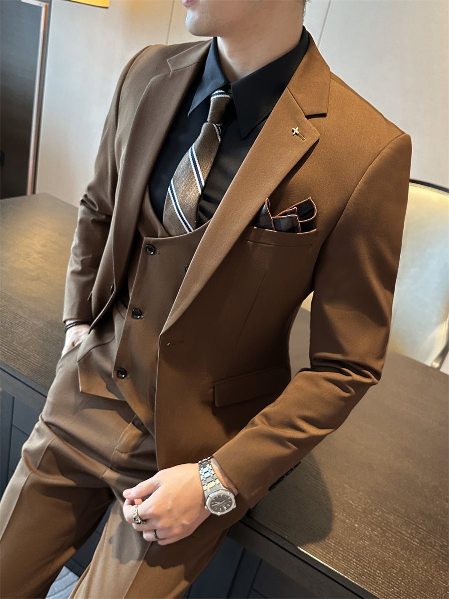 Single Breasted Slim Fit Three Piece Suit