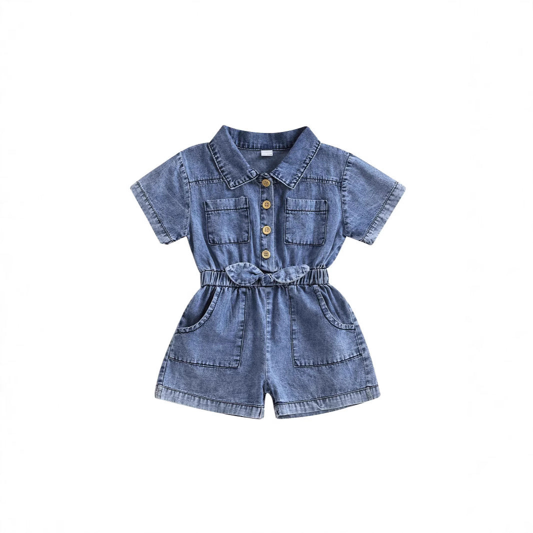 Lapel Cowboy Siamese Shorts
