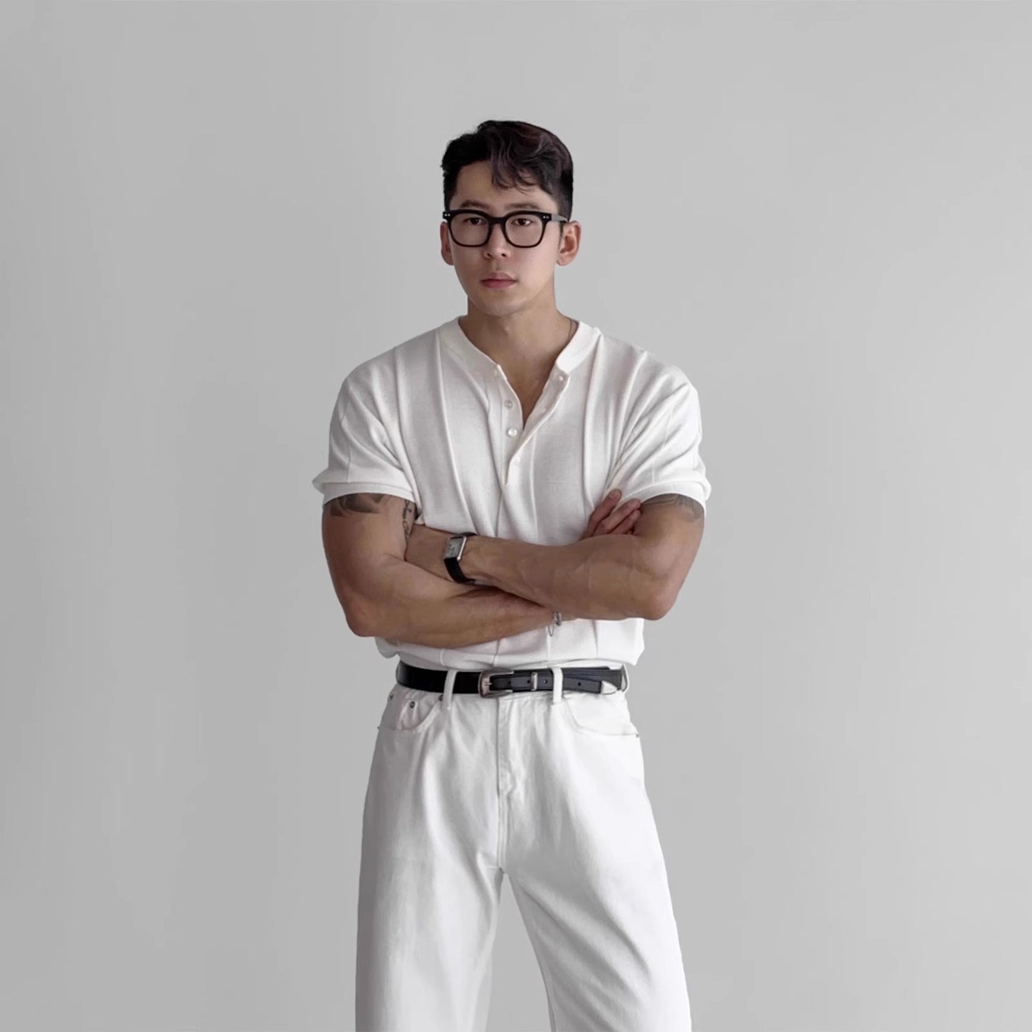 Vertical Stripes Ice Silk Shirt