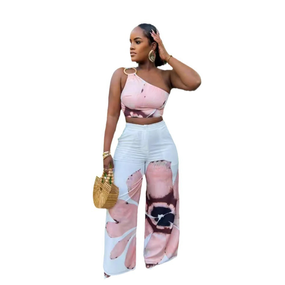 Off Shoulder Wide-Legged Two-Piece Set