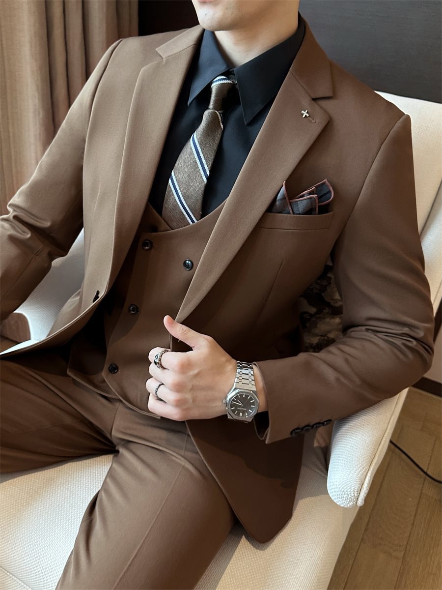 Single Breasted Slim Fit Three Piece Suit