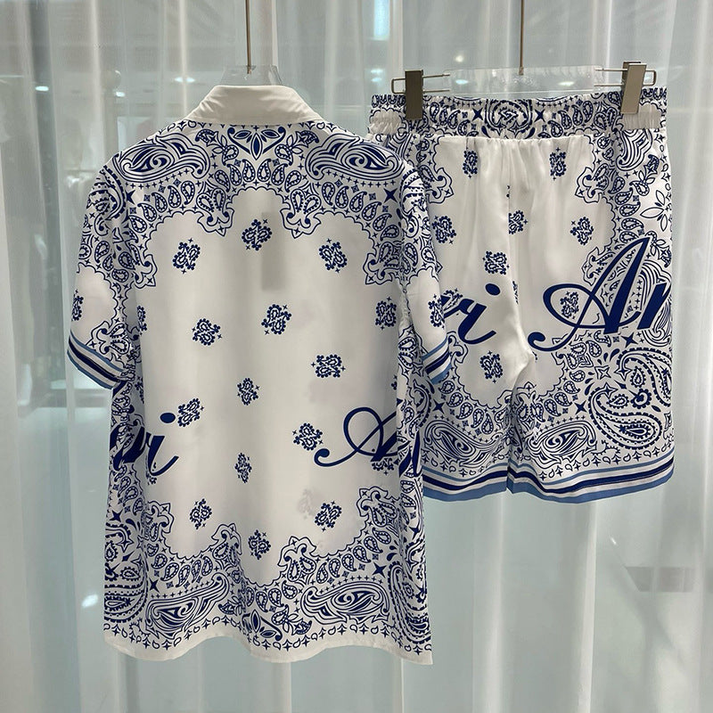 Button Down Shirt Shorts Set