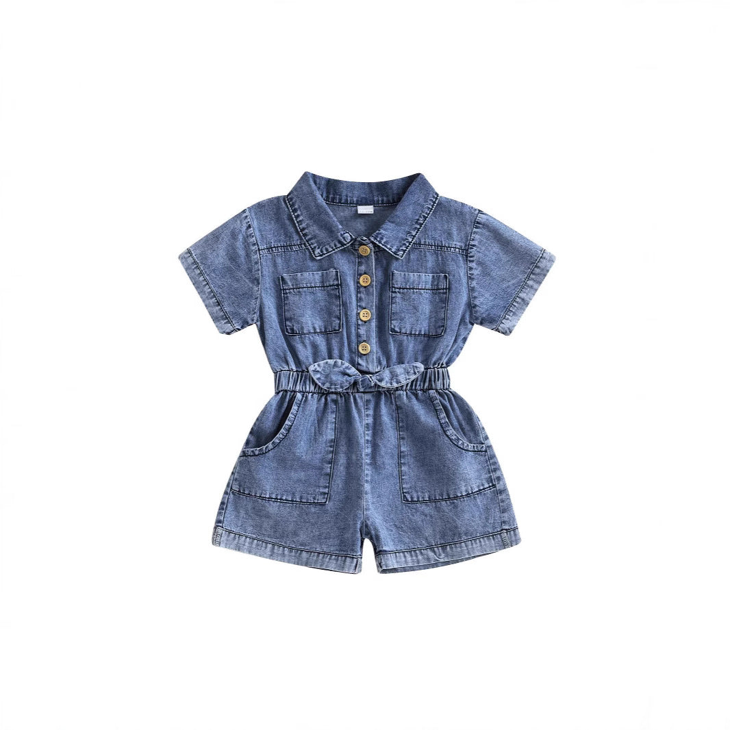 Lapel Cowboy Siamese Shorts