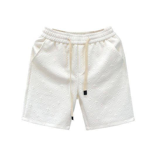Jacquard Diamond Print Jogger Shorts