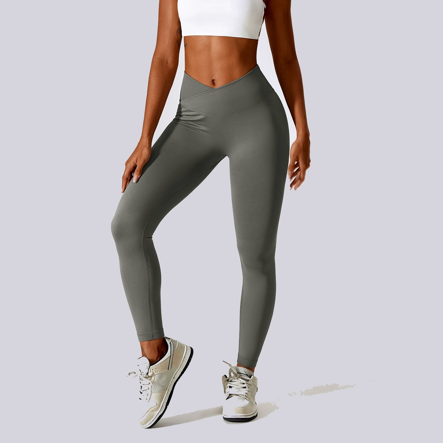 Yoga Cross Stretch Knitting High Waist Fitness Shorts