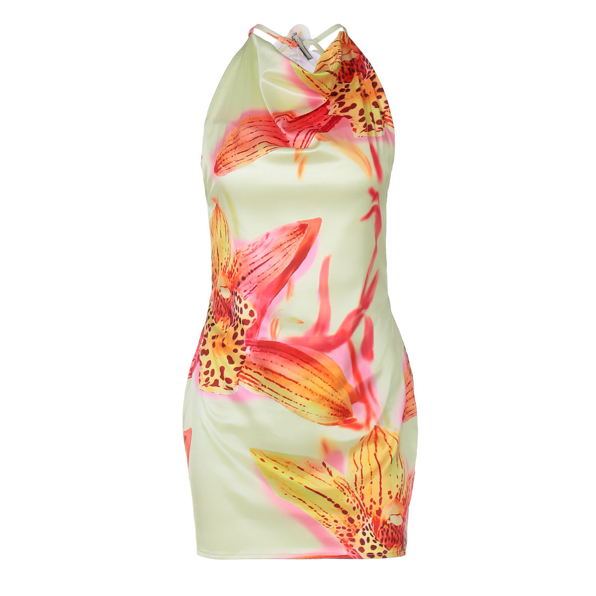 Halter Tube Top Printed Mini Skirt