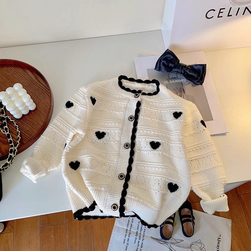 Love Sweater Cardigan with Skirt Set