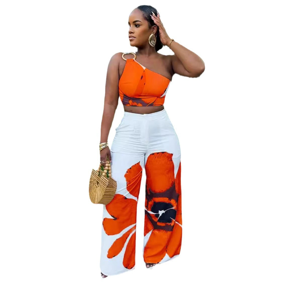 Off Shoulder Wide-Legged Two-Piece Set
