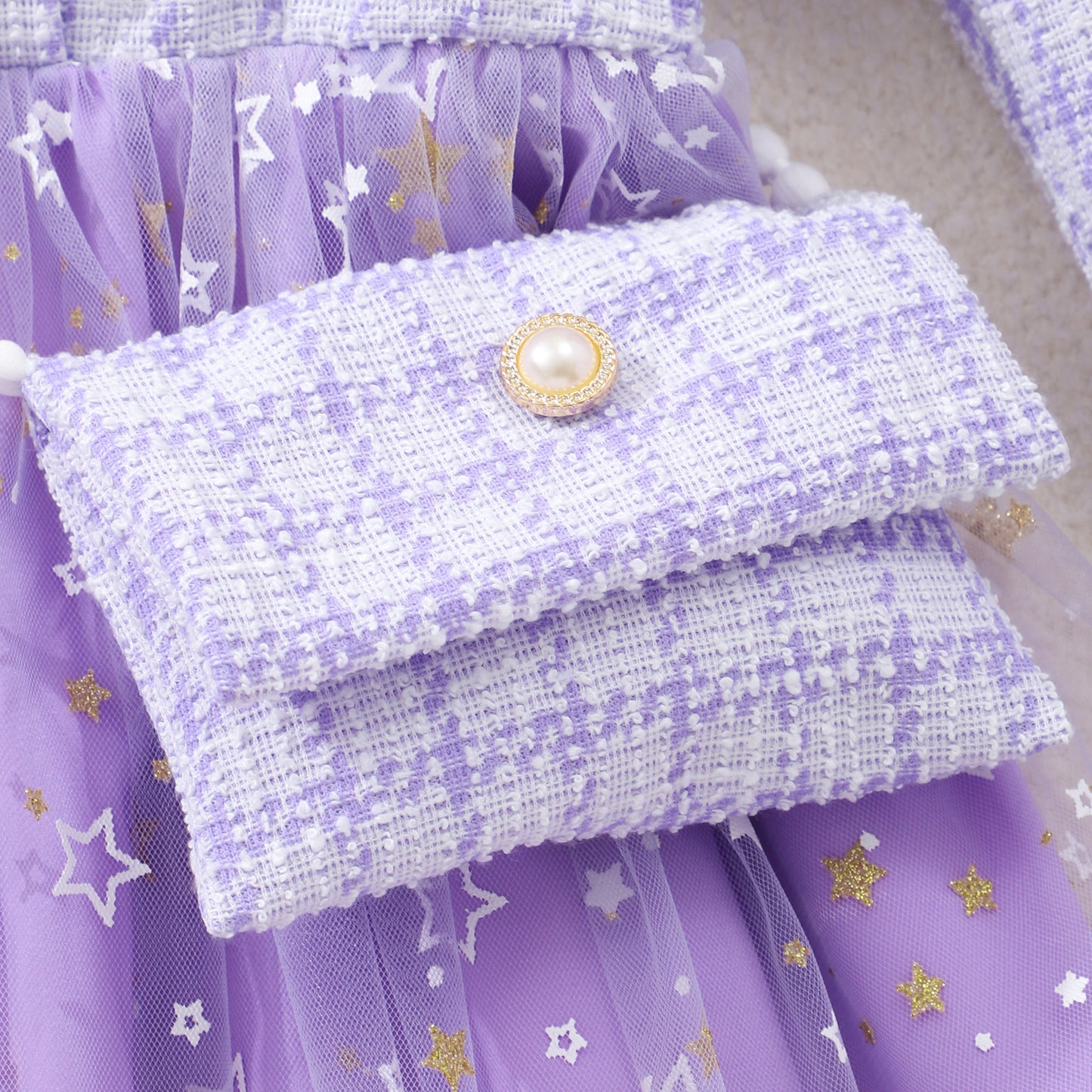 Long Sleeve Lady Star Mesh Dress