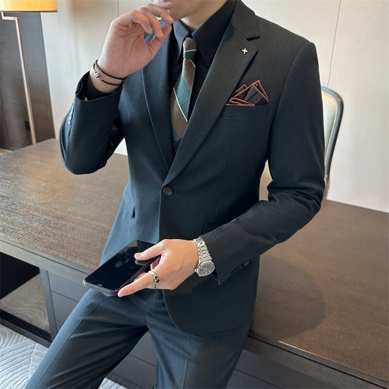 Single Breasted Slim Fit Three Piece Suit
