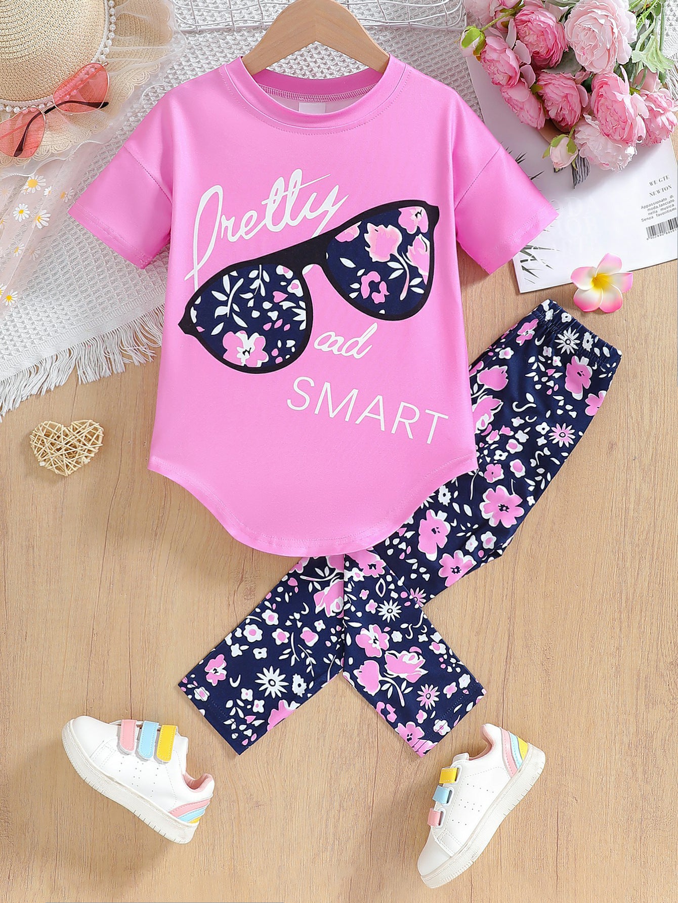 "Pretty and Smart" Short Sleeve Pants Set