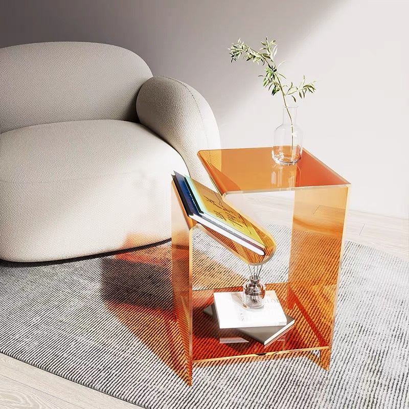 Simple Geometric Acrylic Transparent Tea Table