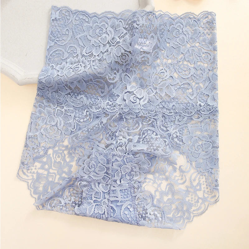FINETOO High-Rise Stretchy Semi Sheer French-Cut Lace Panties - 1PCS