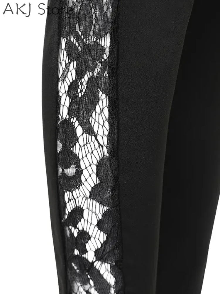 Stretch High Waist Floral Mesh Leggings