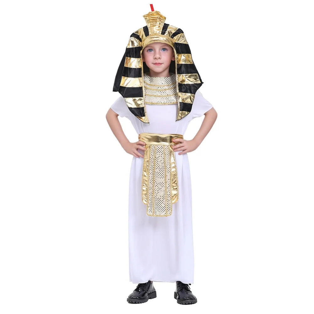 Ancient Egyptian King Pharaoh Cosplay Kids Halloween Costume