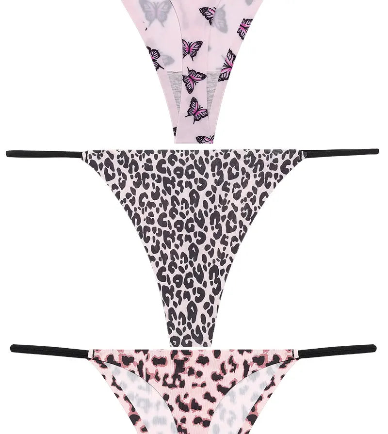 FINETOO Seamless Thin Strap Low Waist Thong - 4PCS