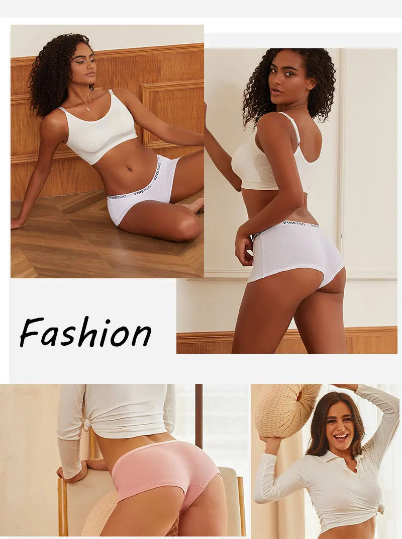 FINETOO Boxer Boyshort Low Waist Underwear - 2PCS/Set
