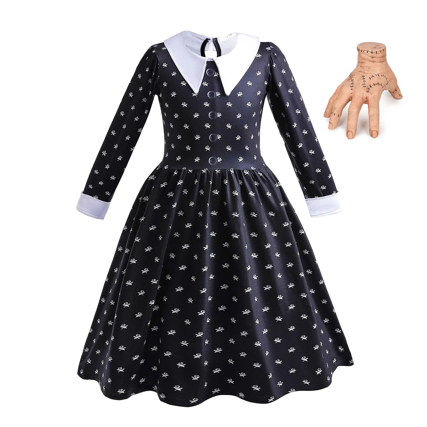 Gothic Black Dress Girls Wednesday TV Series Halloween Costume