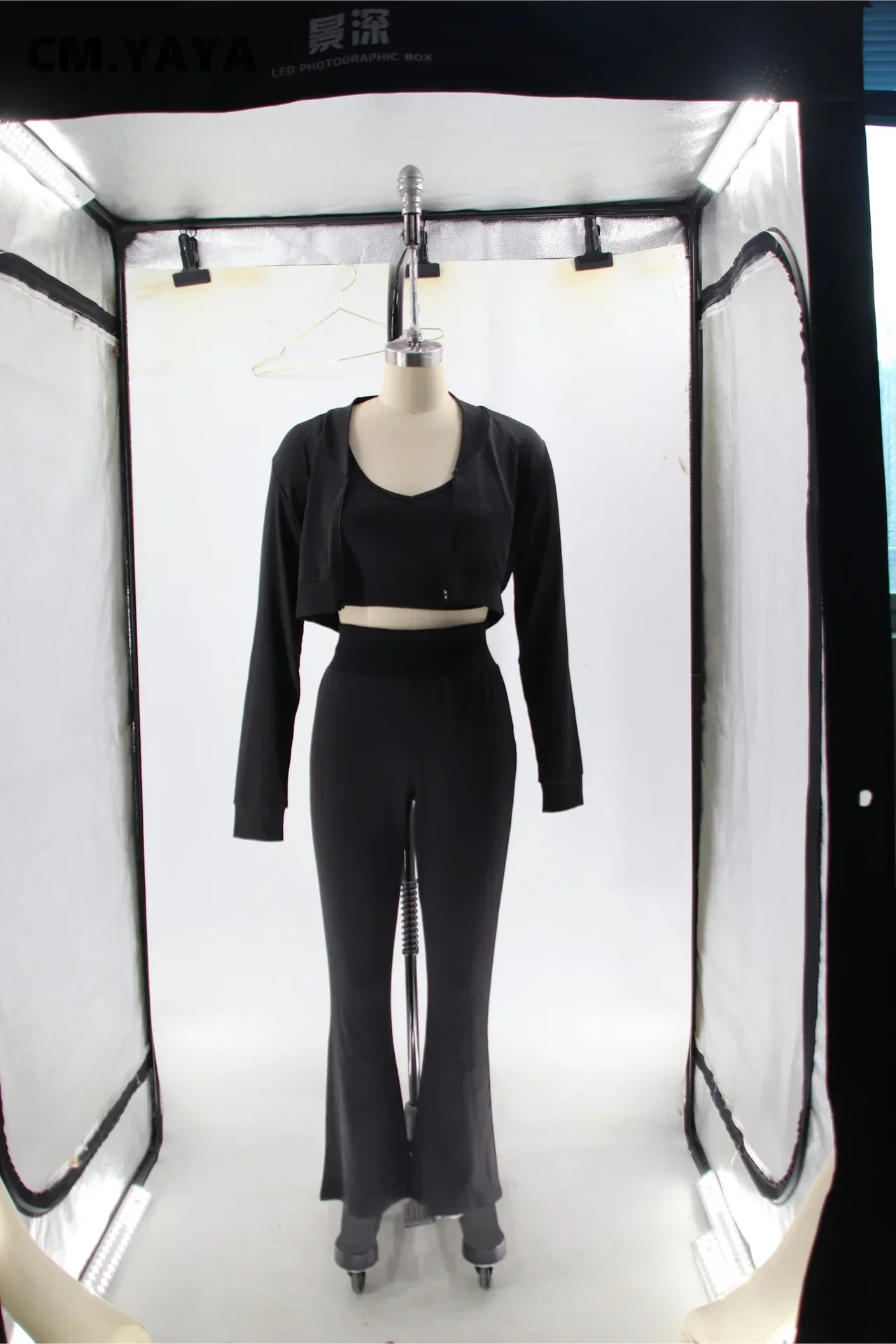 CM.YAYA Full Sleeve Tank + Jacket and Pants Suit 3 Piece Tracksuit