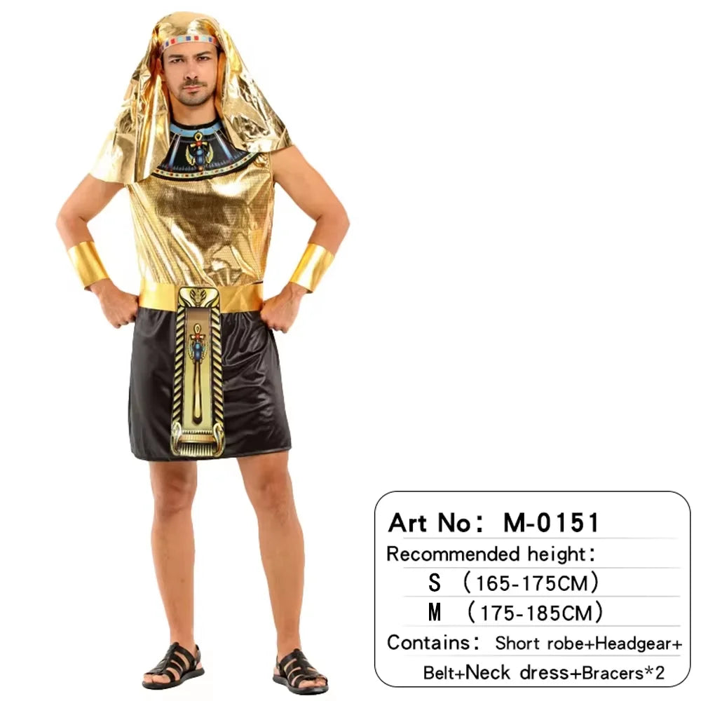 Parents-child Ancient Egyptian King Pharaoh Goddess Cleopatra Cosplay Costumes